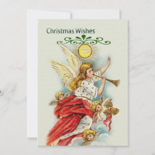 Christmas wishes angels holiday card