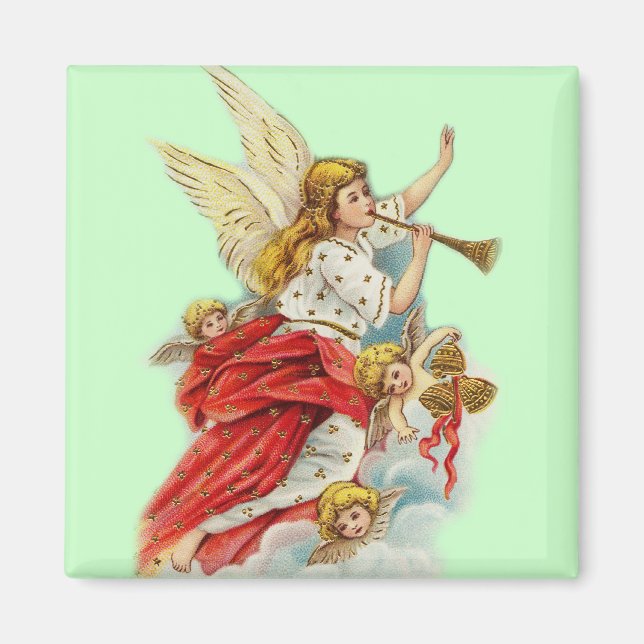 Christmas wishes angels magnet (Front)