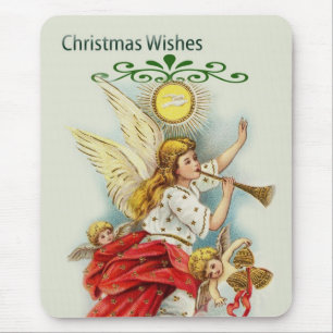 Christmas wishes angels mouse mat