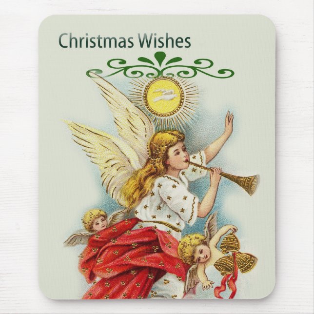 Christmas wishes angels mouse mat (Front)