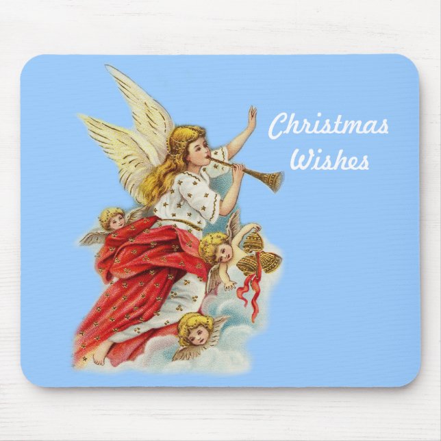 Christmas wishes angels mouse mat (Front)
