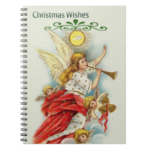 Christmas wishes angels notebook