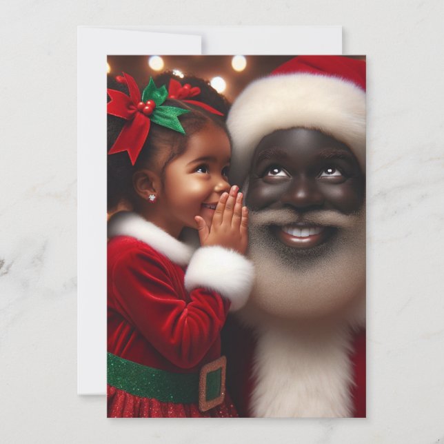 Christmas Wishes - Black People Christmas Cards (Front)
