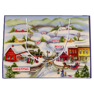 Christmas wishes cheer peace health joy large gift bag