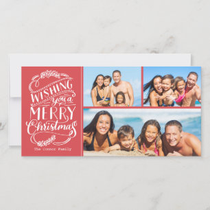 Christmas Wishes Collection 3 Photo Holiday Card