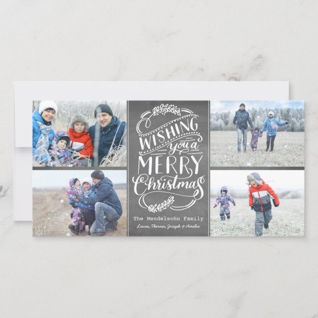 Christmas Wishes Collection 4 Photo Chalk Holiday (Front)