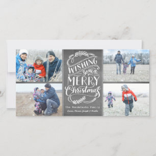 Christmas Wishes Collection 4 Photo Chalk Holiday Card