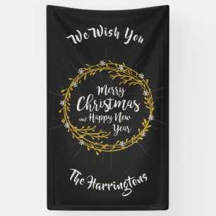 Christmas Wishes custom name banner