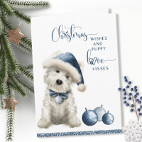 Christmas Wishes, Cute Westie Puppy Fun Christmas