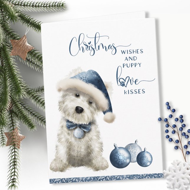 Christmas Wishes, Cute Westie Puppy Fun Christmas Card (Creator Uploaded)