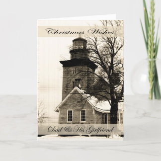 Christmas Wishes Dad & Girlfriend Holiday Card