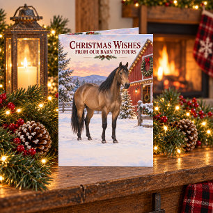 Christmas Wishes Dark Buckskin Quarter Horse Card