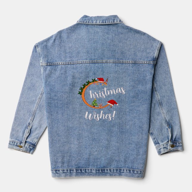 Christmas Wishes Denim Jacket (Back)