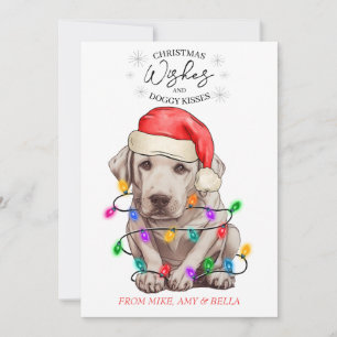 Christmas Wishes Dog Puppy Kisses Cute Pet Custom Holiday Card