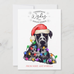 Christmas Wishes Dog Puppy Kisses Cute Pet Custom Holiday Card