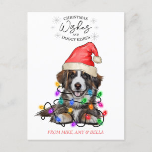 Christmas Wishes Dog Puppy Kisses Cute Pet Custom Postcard