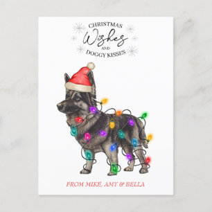 Christmas Wishes Dog Puppy Kisses Cute Pet Custom Postcard