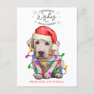 Christmas Wishes Dog Puppy Kisses Cute Pet Custom Postcard