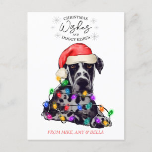 Christmas Wishes Dog Puppy Kisses Cute Pet Custom Postcard