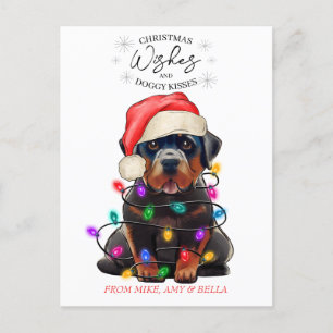 Christmas Wishes Dog Puppy Kisses Cute Pet Custom Postcard