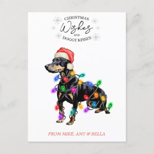 Christmas Wishes Dog Puppy Kisses Cute Pet Custom Postcard