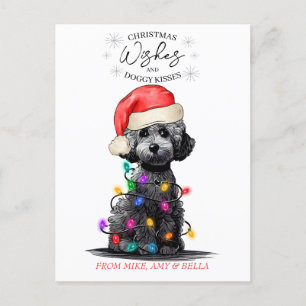 Christmas Wishes Dog Puppy Kisses Cute Pet Custom Postcard