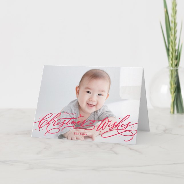 Christmas Wishes Editable Colour Holiday Photo Car (Front)