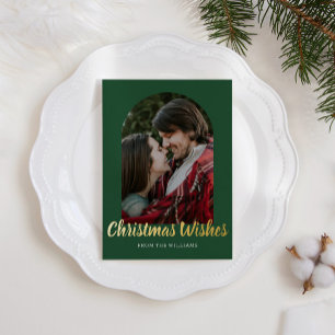 Christmas Wishes Foil Photo Arch Holiday Card