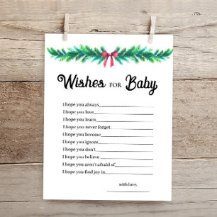 Christmas Wishes for Baby Shower Game Card 