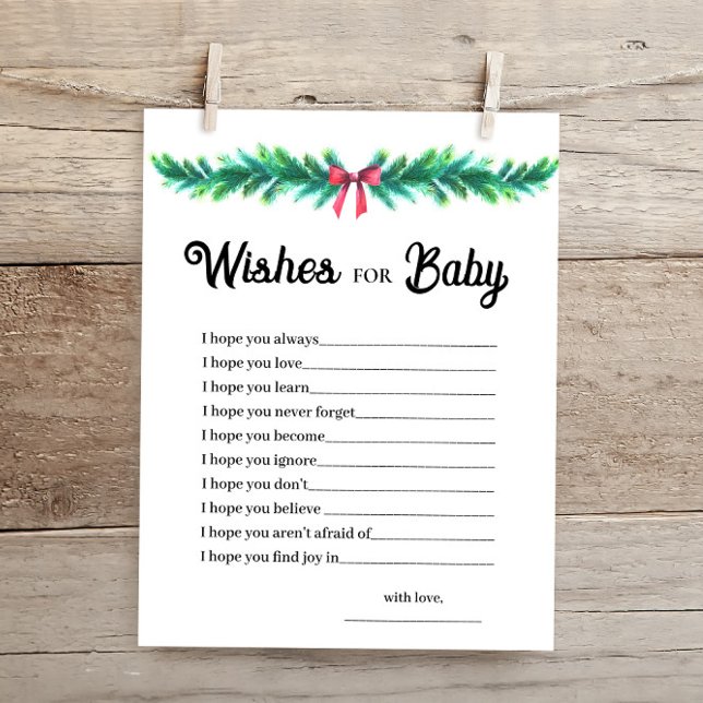 Christmas Wishes for Baby Shower Game Card  (Creator Uploaded)