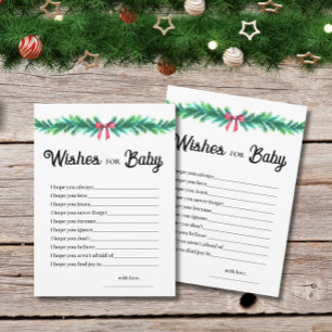 Christmas Wishes for Baby Shower Game Card 