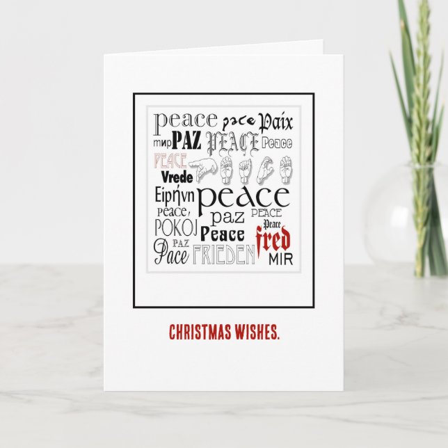 Christmas Wishes for Peace Greeting Card (Front)
