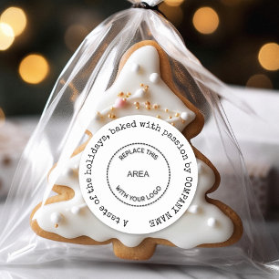 Christmas Wishes from Bakery Name Logo Favour Classic Round Sticker