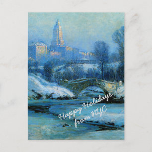 Christmas wishes from Central Park in WInter Holiday Postcard