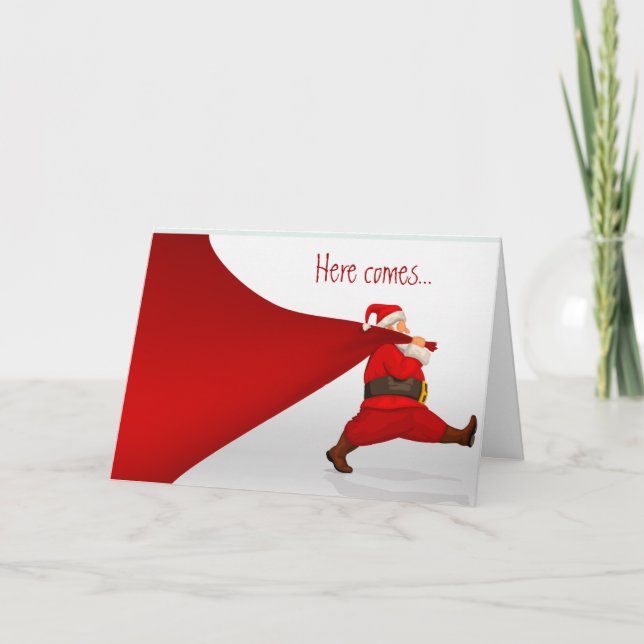 Christmas Wishes Fun Cartoon Santa for Anyone Holiday Card (Front)