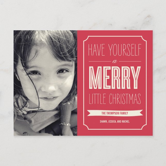 Christmas Wishes Holiday Photo Card Postcard (Front)