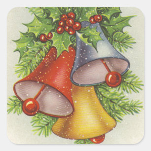 Christmas Wishes Jingle Bells Square Sticker