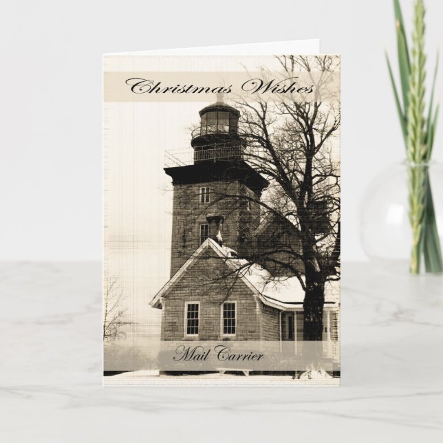 Christmas Wishes Mail Carrier Holiday Card (Front)