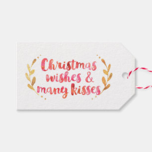 Christmas Wishes & Many kisses gift tags