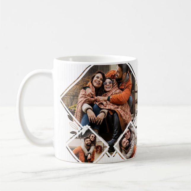 Christmas Wishes Minimalist Three Photos Coffee Mug (Left)