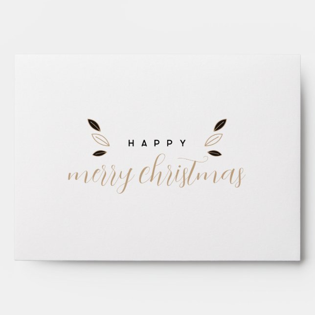 Christmas Wishes Minimalist Three Photos Envelope (Front)