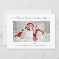 Christmas Wishes Newborn Kisses New Baby Photo