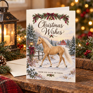 Christmas Wishes Palomino American Saddlebred Card