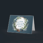 Christmas Wishes Pine Greenery Wreath for Doctor Holiday Card<br><div class="desc">Pine Greenery Wreath  Merry Christmas Wishes for your  Doctor</div>