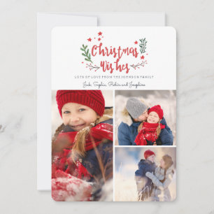 Christmas Wishes   Pine Tree   3 Photos Card