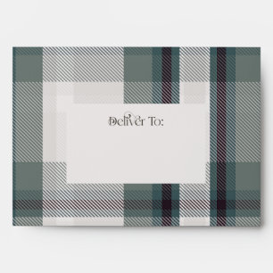 Christmas Wishes Plaid Exterior Holiday Card Envelope