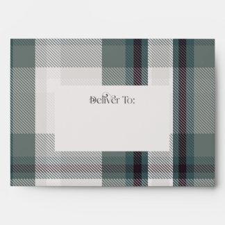 Christmas Wishes Plaid Exterior Holiday Card Envelope