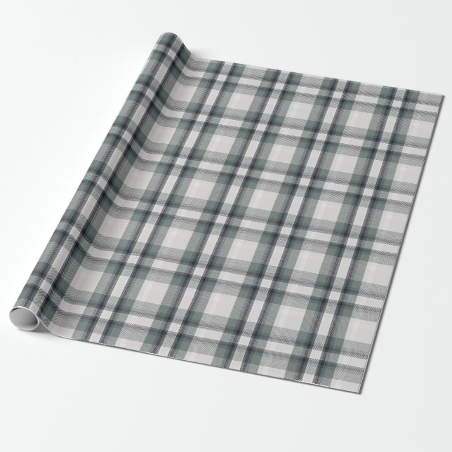 Christmas Wishes Plaid Flannel Festive Holiday Wrapping Paper (Unrolled)