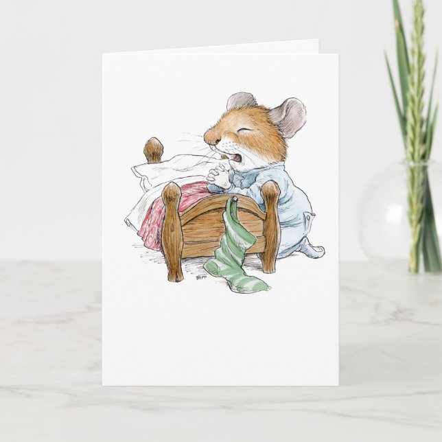 Christmas Wishes Praying Mouse Card (Front)