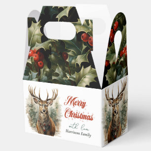 Christmas Wishes Rustic Reindeer  Favour Box